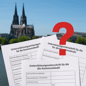 Kommunalwahl 2025 in Köln Unterstützungsunterschriften junger Parteien für den Kölner Stadtrat